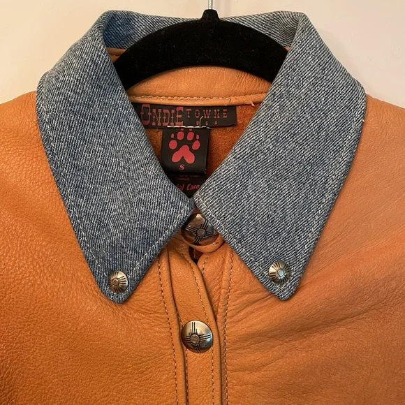 Leather & Jean Button-up Shirt - Picture 5 of 10
